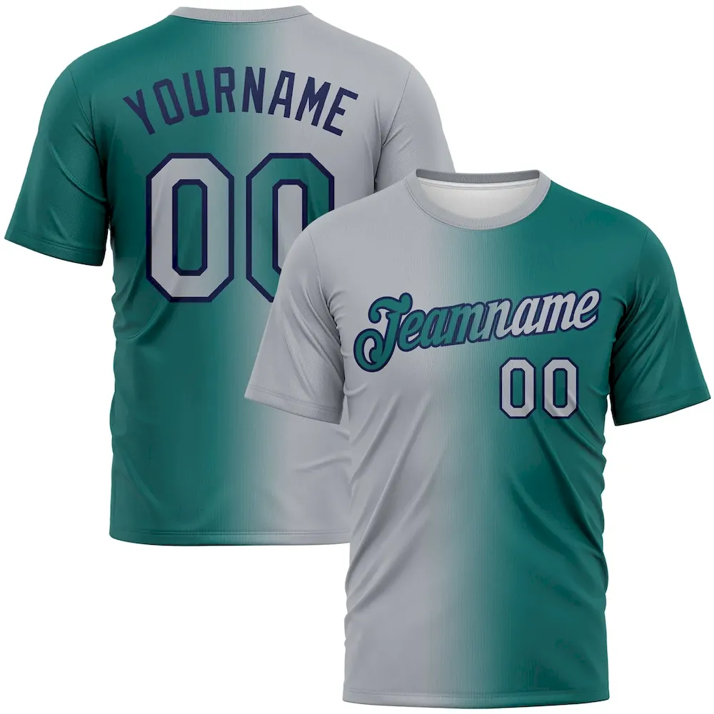 Gradient0452.webp Custom Teal Gray-Navy Gradient Fashion Performance T-Shirt - Image 1