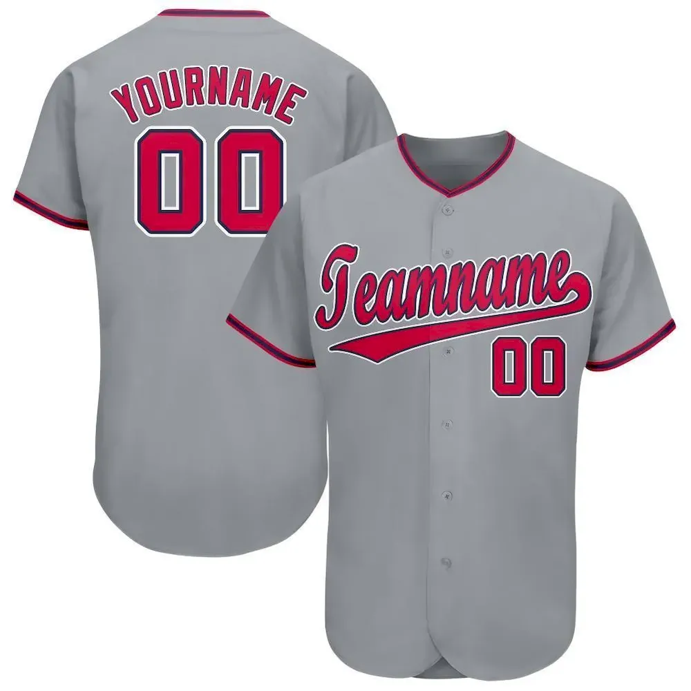washington_0035_96bcf7d6-e98c-4dc6-bf6c-9604dbfc19c2.webp Custom Gray Red-Navy Baseball Jersey - Image 1